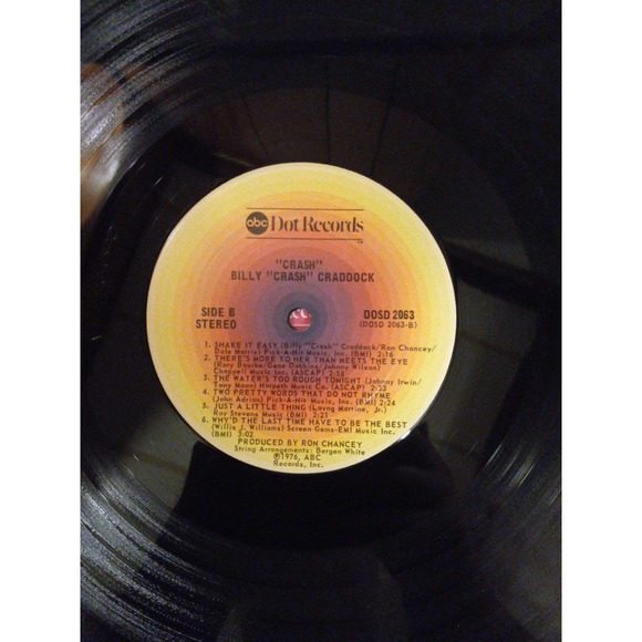 Billy Craddock - Crash-Vinyl LP Records Album Vintage 1976 Like New - Picture 4 of 5